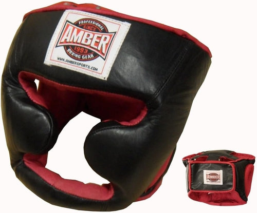 Deluxe All Leather Headgear with Cheek Protection for Combat Sports