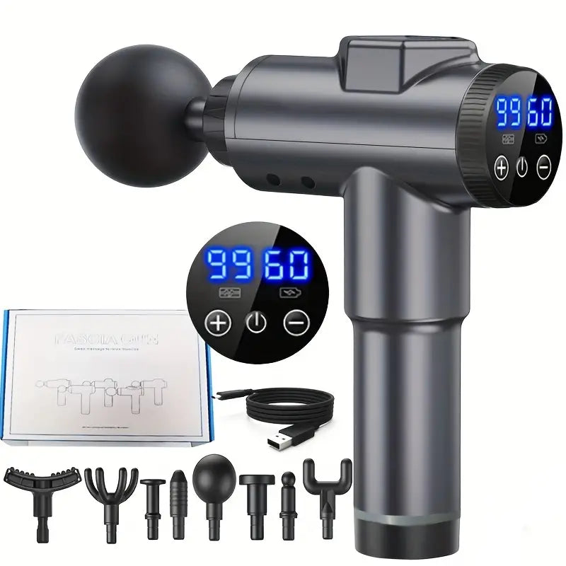 99-Level Deep Tissue Massage Gun - Grey