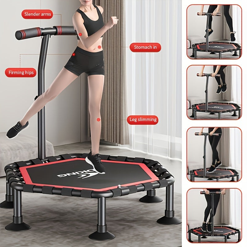 Indoor Fitness Trampoline with Handrail
