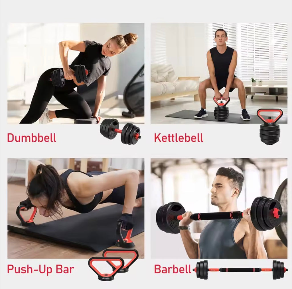 3 in 1 Adjustable Dumbell Barbell Set | 20kg